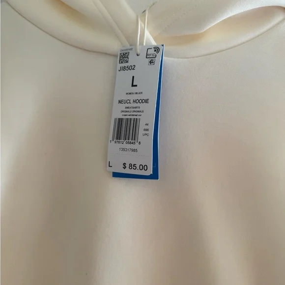 Adidas Women's Off-White Hoodie with coral Accents - Picture 4 of 4